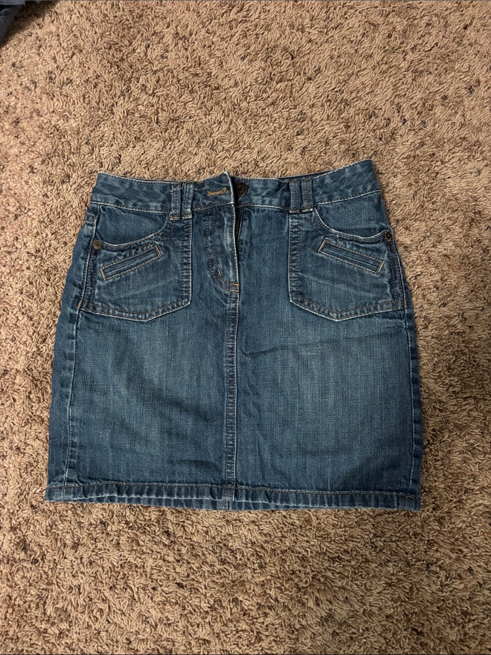 Ann Taylor Denim Mini Skirt - Blue